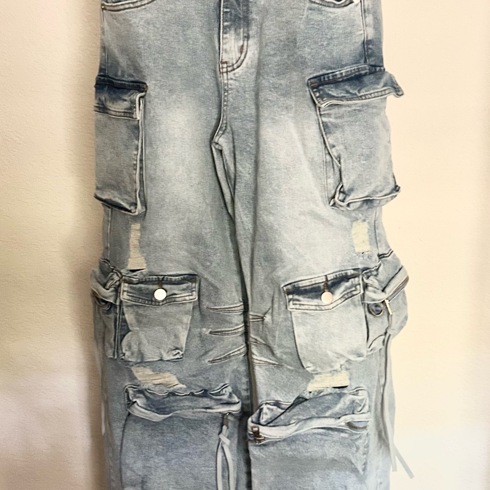 Stylish Distressed Blue Jeans